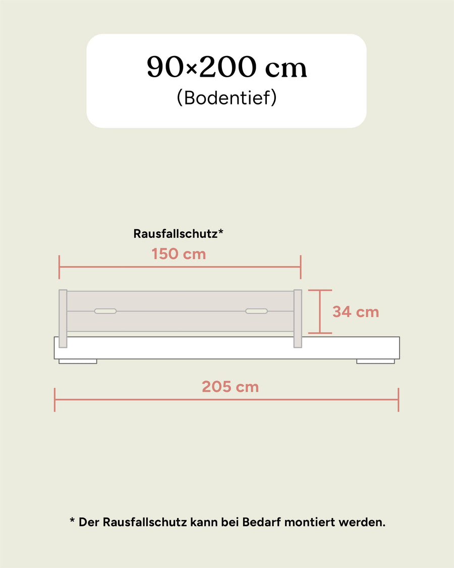 Einzelbett Plano | Buche | 90 × 200 cm