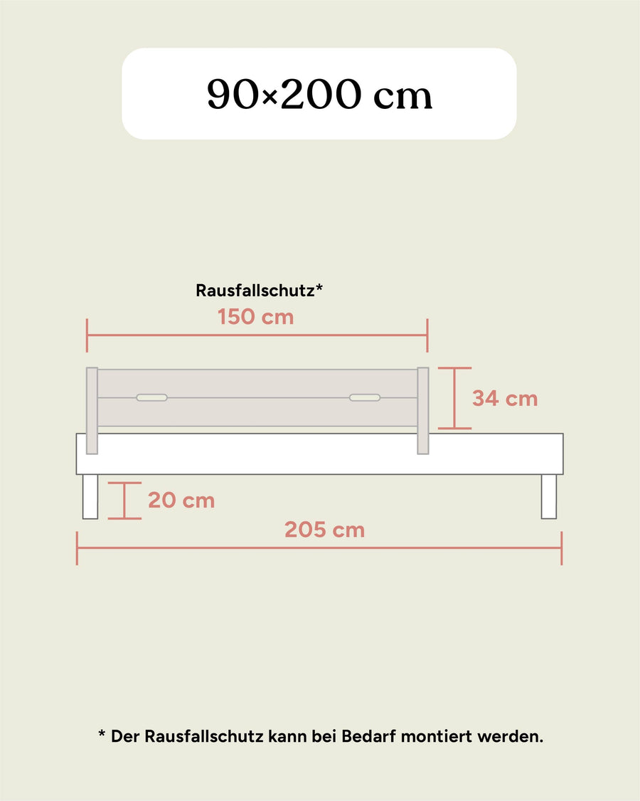 Einzelbett Plano | Buche | 90 × 200 cm