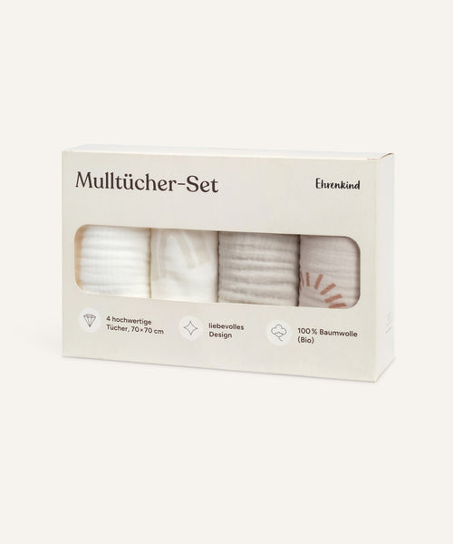 Mulltücher-Set in Beige.