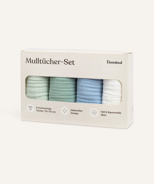 Mulltücher-Set in Blau.