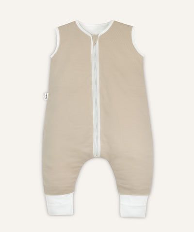 Schlafsack mit Beinen ganzjährig Beige.