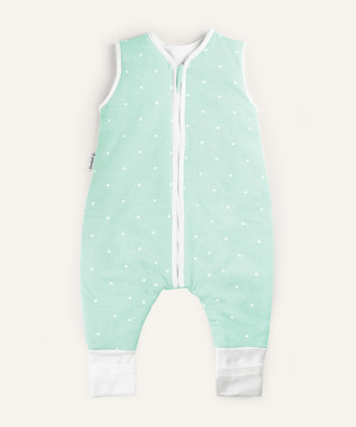 Schlafsack mit Beinen ganzjährig Mint.