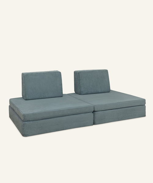 Spielsofa Cord in Blaugrün.