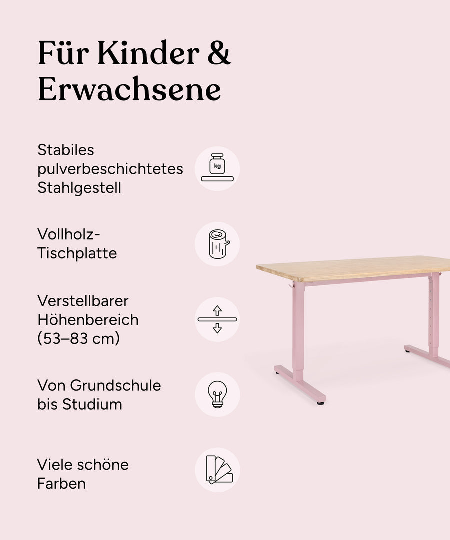 Vorteile Schreibtisch höhenverstellbar Eiche.